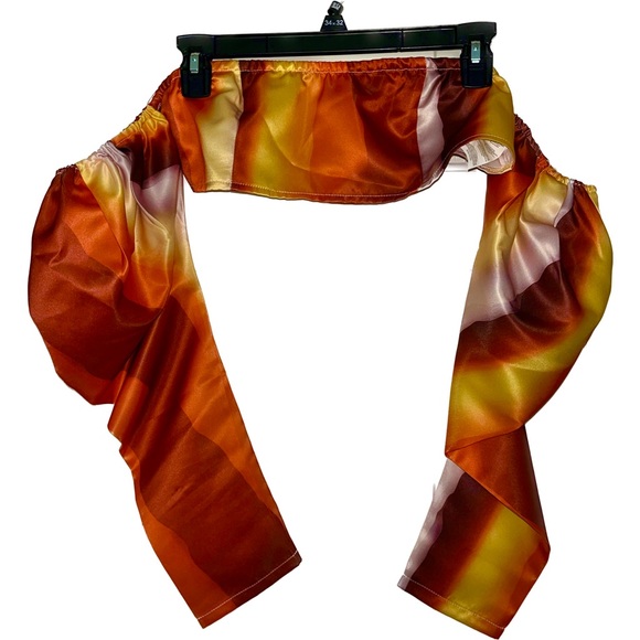 Pretty little thing sunset off the shoulder crop top size 6 - Picture 3 of 6